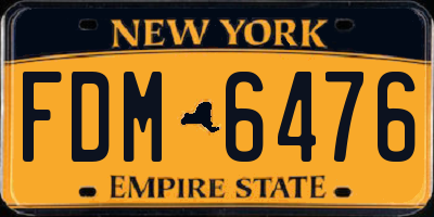 NY license plate FDM6476