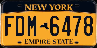 NY license plate FDM6478