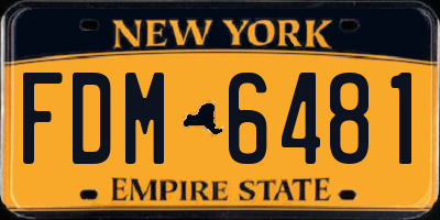 NY license plate FDM6481