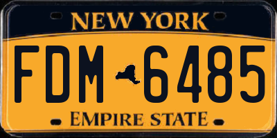 NY license plate FDM6485