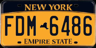 NY license plate FDM6486
