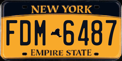 NY license plate FDM6487