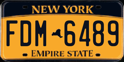 NY license plate FDM6489