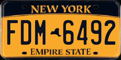 NY license plate FDM6492