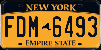 NY license plate FDM6493