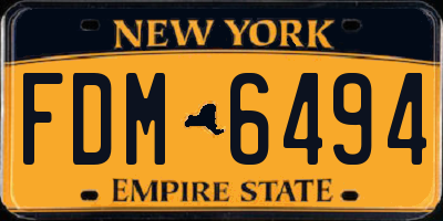 NY license plate FDM6494