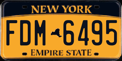 NY license plate FDM6495