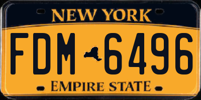 NY license plate FDM6496