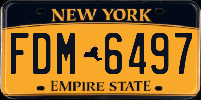 NY license plate FDM6497