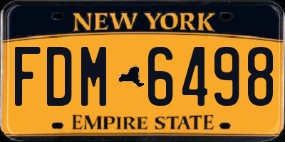 NY license plate FDM6498
