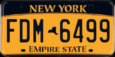 NY license plate FDM6499