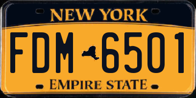 NY license plate FDM6501