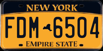 NY license plate FDM6504