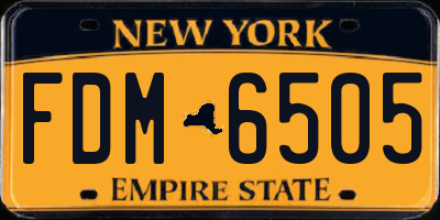 NY license plate FDM6505
