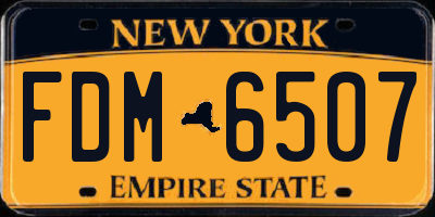 NY license plate FDM6507