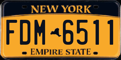NY license plate FDM6511