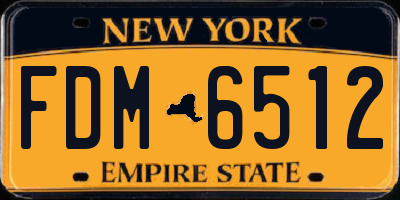 NY license plate FDM6512