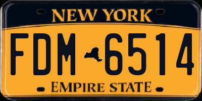 NY license plate FDM6514