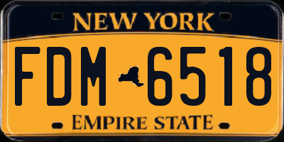 NY license plate FDM6518