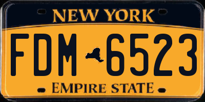 NY license plate FDM6523