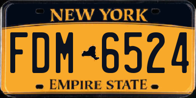NY license plate FDM6524