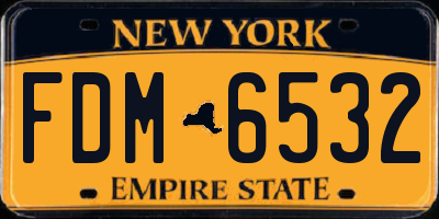 NY license plate FDM6532