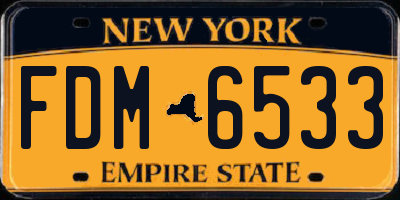NY license plate FDM6533