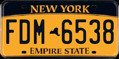 NY license plate FDM6538