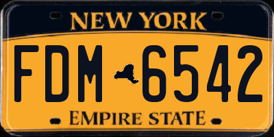 NY license plate FDM6542