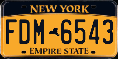 NY license plate FDM6543
