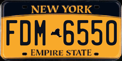 NY license plate FDM6550