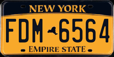NY license plate FDM6564