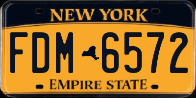 NY license plate FDM6572