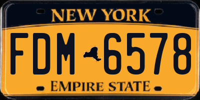 NY license plate FDM6578