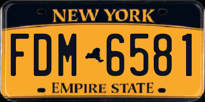 NY license plate FDM6581