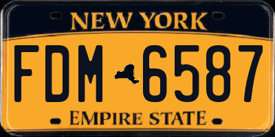 NY license plate FDM6587