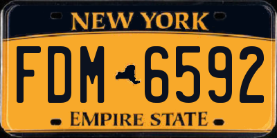 NY license plate FDM6592