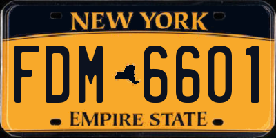 NY license plate FDM6601