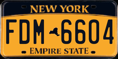 NY license plate FDM6604