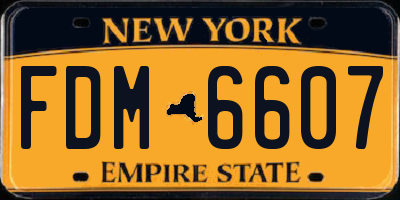 NY license plate FDM6607