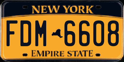 NY license plate FDM6608