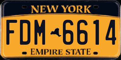 NY license plate FDM6614