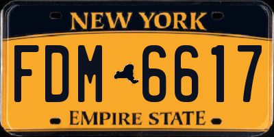 NY license plate FDM6617