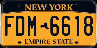 NY license plate FDM6618