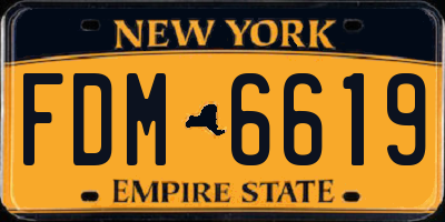 NY license plate FDM6619