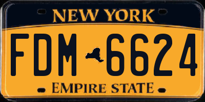 NY license plate FDM6624