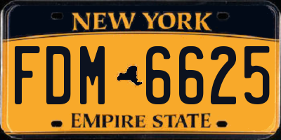 NY license plate FDM6625