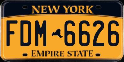 NY license plate FDM6626