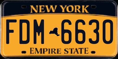NY license plate FDM6630