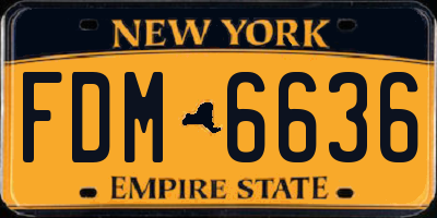NY license plate FDM6636